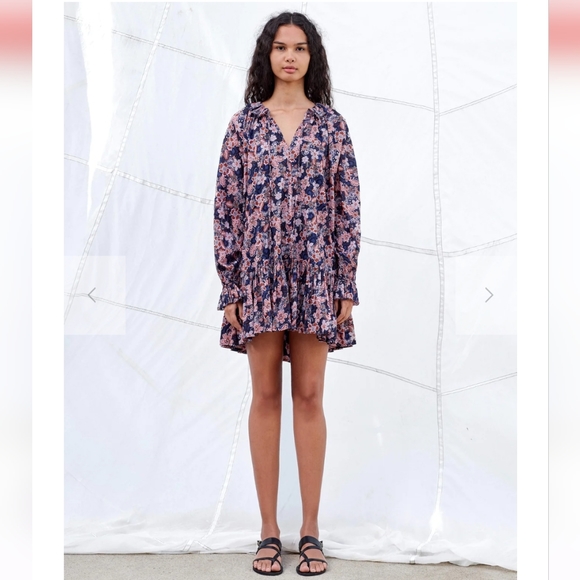 Sundry Oceana Dress Size 1 Navy and Pink Floral Size Small NWOT Anthropologie - Picture 3 of 6